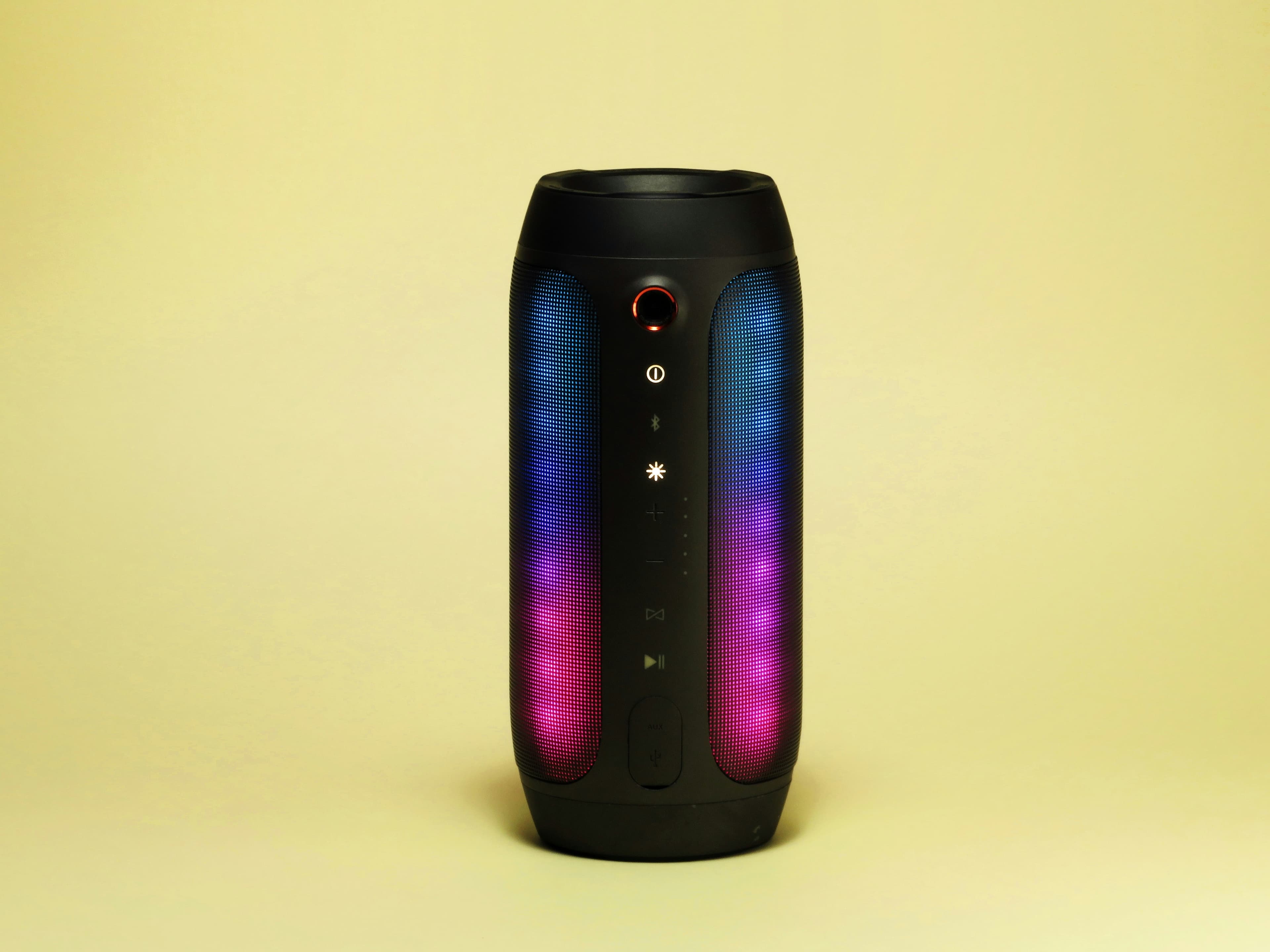 Portable Bluetooth speaker with colorful LED lighting