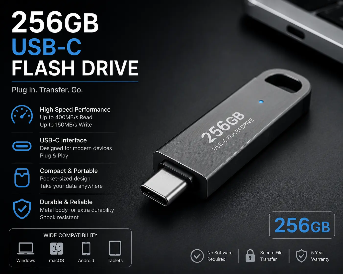 256GB USB-C Flash Drive