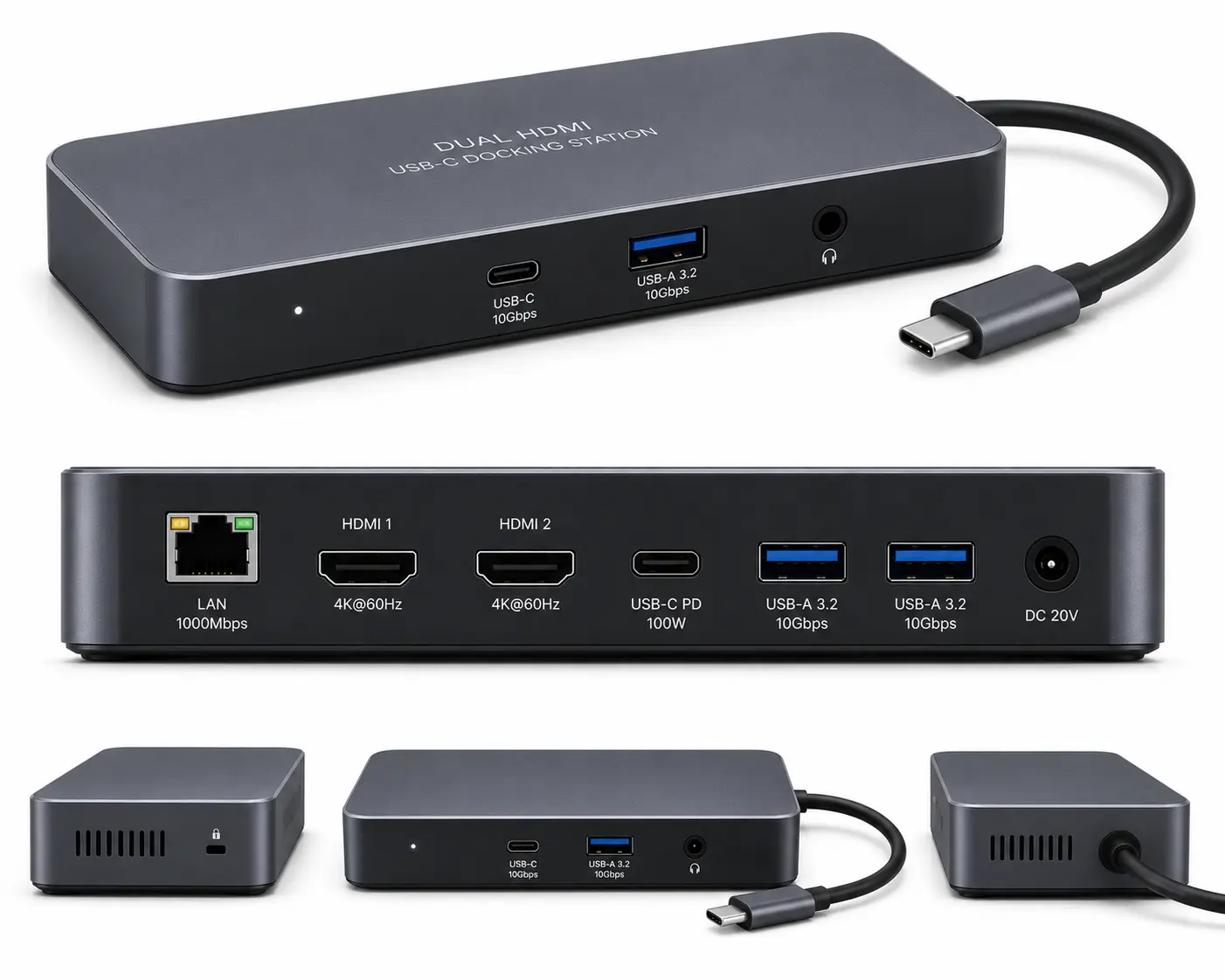 Dual HDMI USB-C Docking Station