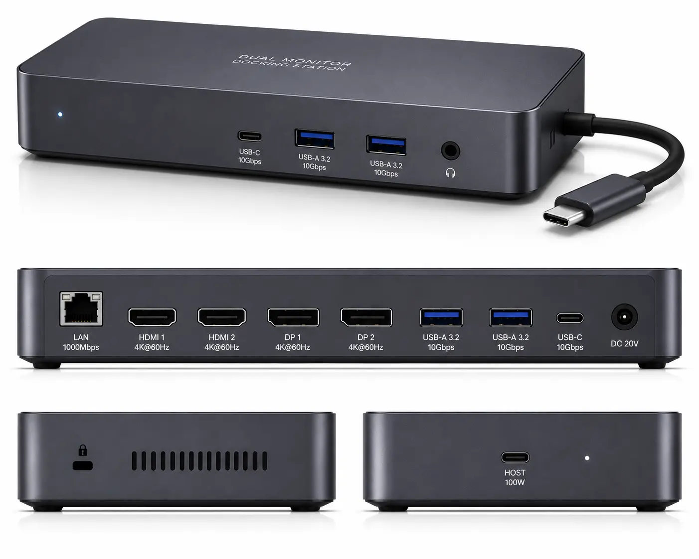 Dual Monitor Laptop Docking Station
