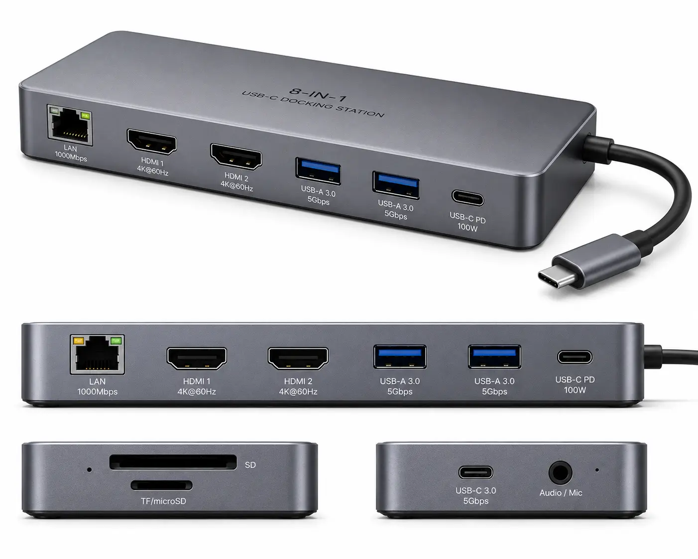 USB-C 8-in-1 Docking Station