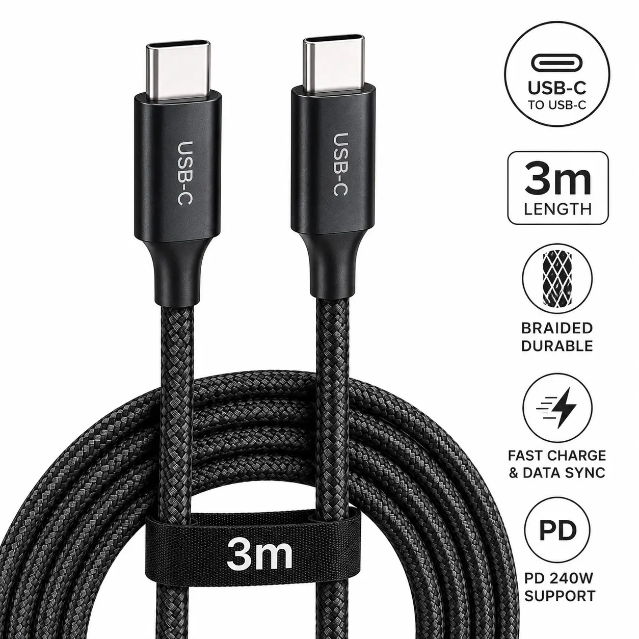 USB-C to USB-C Cable (3m)